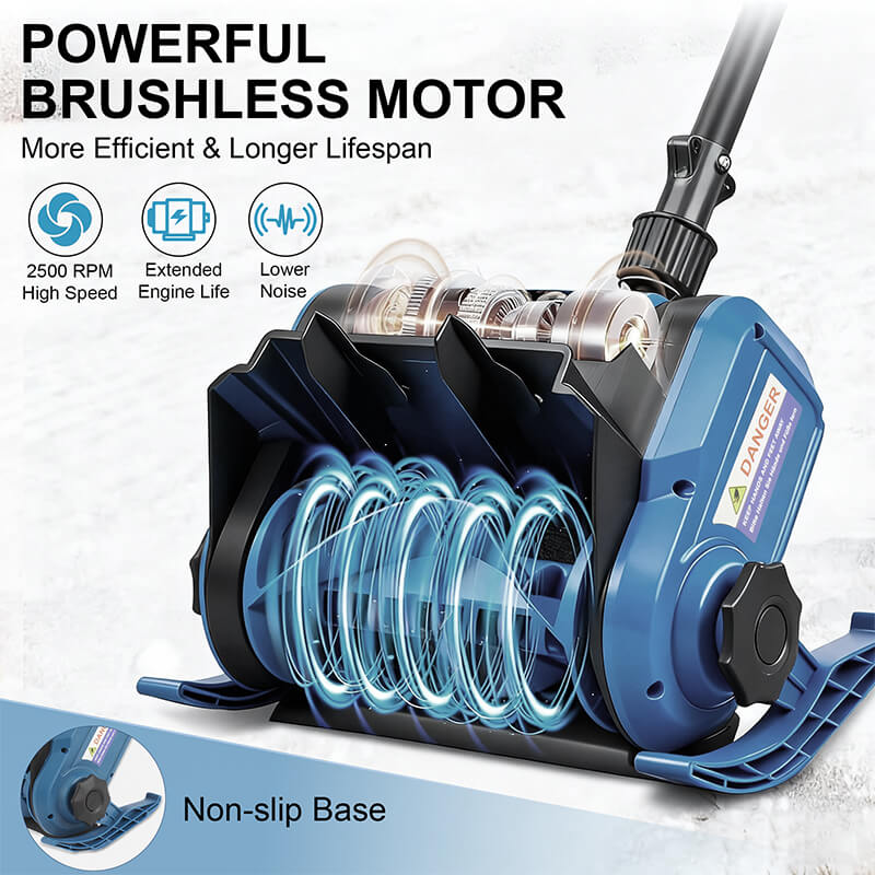 12inches cordless snow shovel blue power brushless motor itoolmax