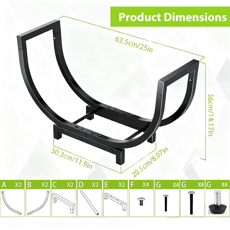 itoolmax 25” firewood rack outdoor and indoor dimensions