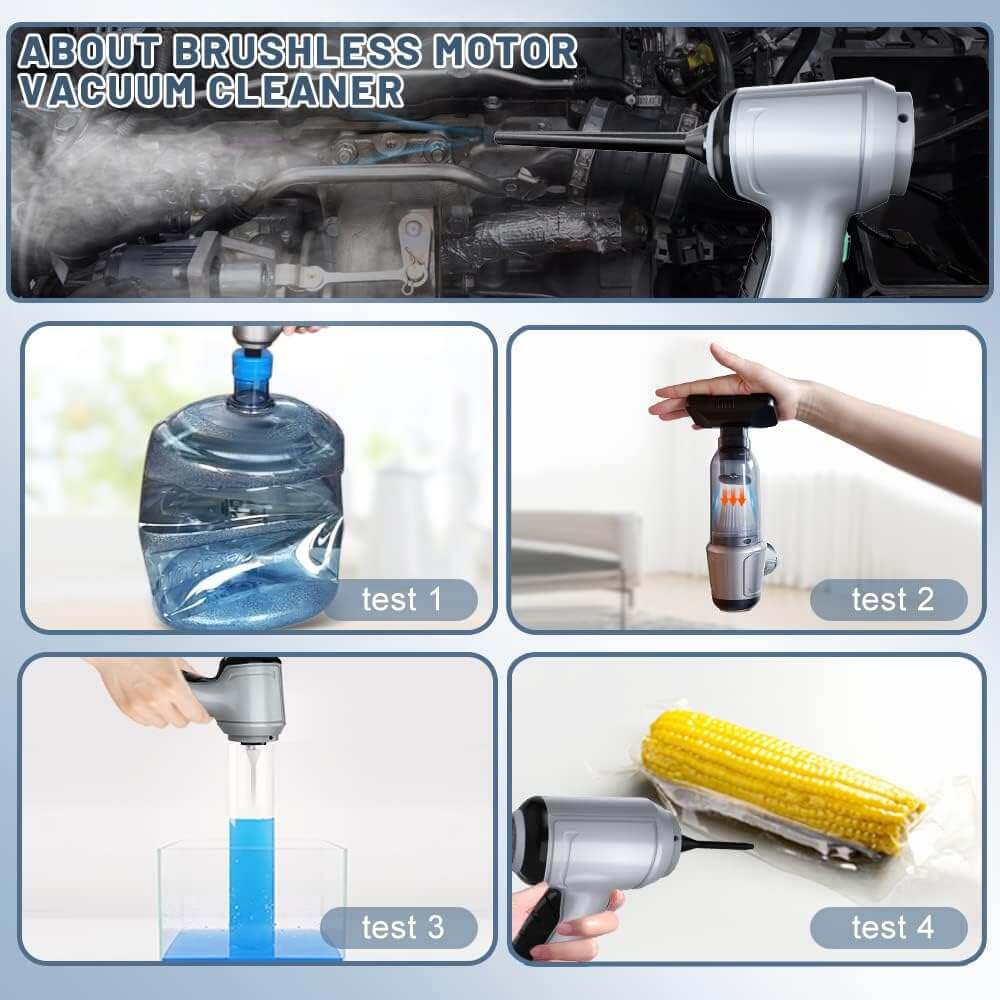 3-in-1 Borstelloze & Draadloze Auto Stofzuiger