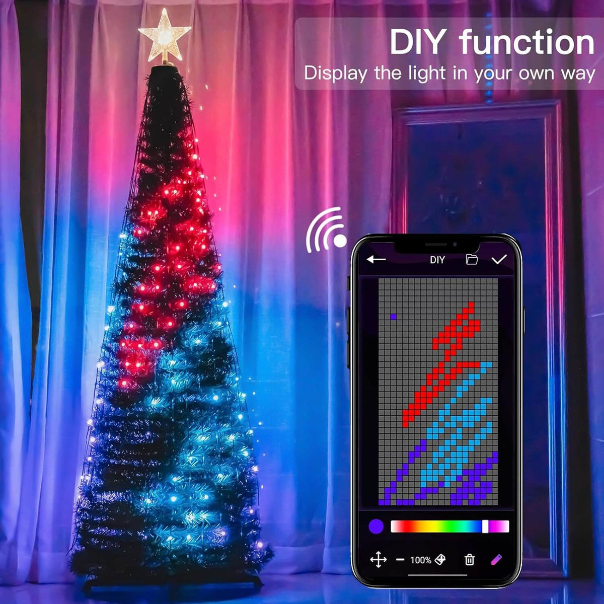 Luces de Árbol de Navidad con Control Personalizado por APP DIY