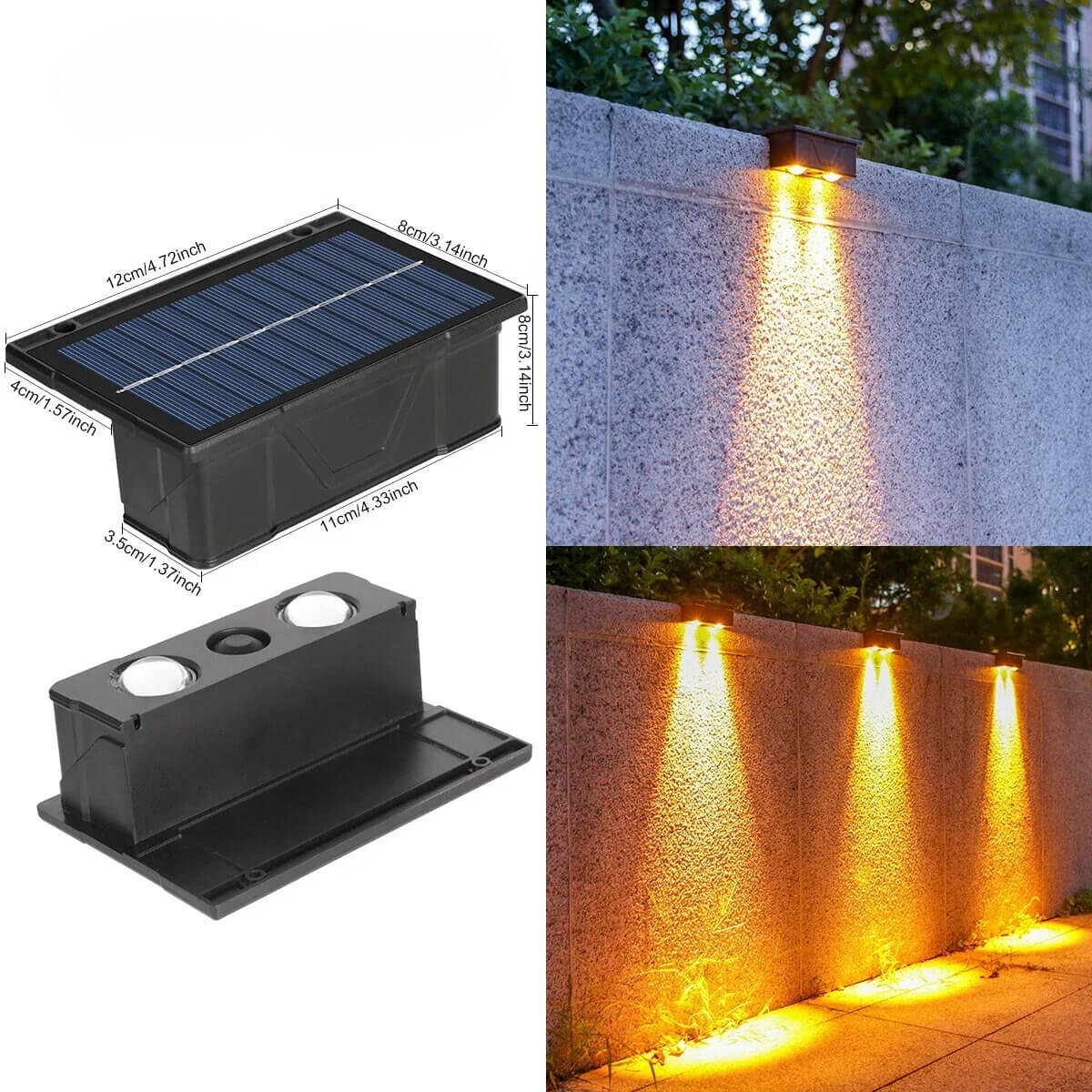 Lampe murale solaire double LED