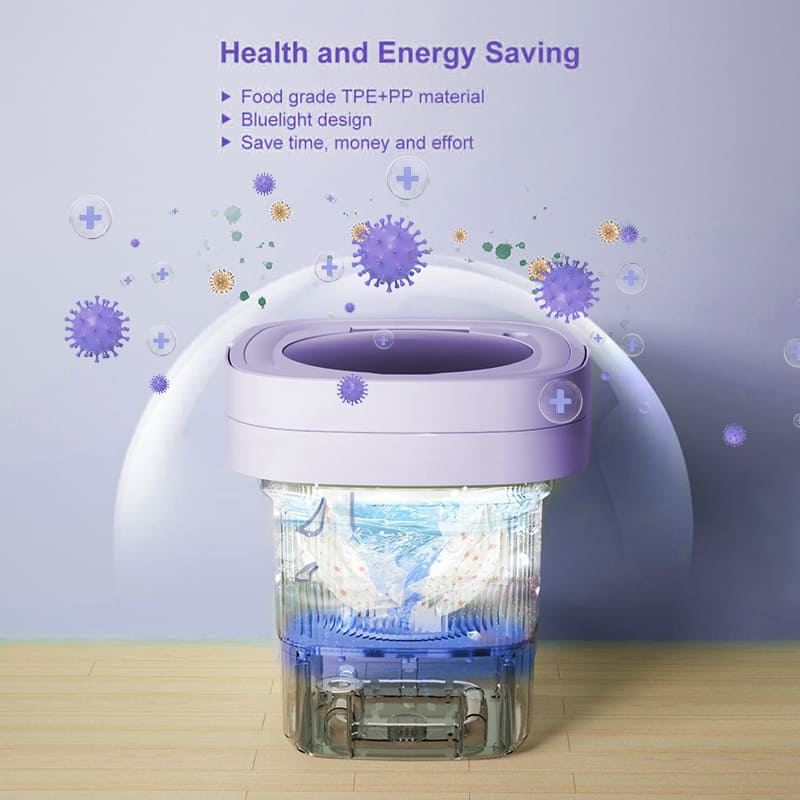Machine à laver pliable 15L avec lumière bleue et stérilisation UV