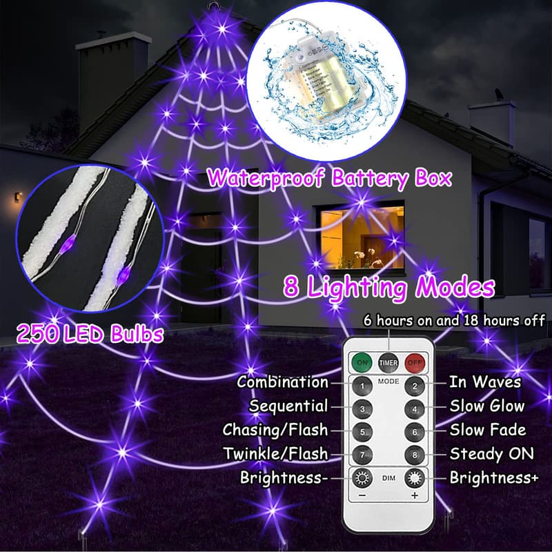 Halloween Spider Web Light Set specification_itoolmax