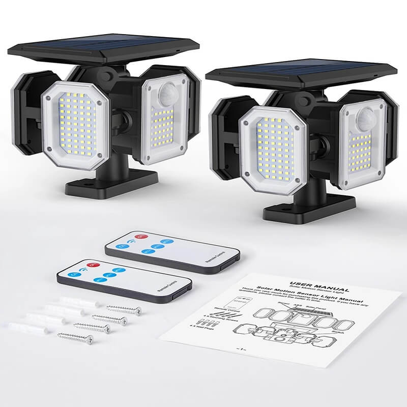 Luces solares exteriores con 5 cabezas