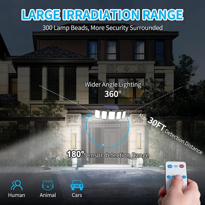 Lumières solaires extérieures à 5 têtes