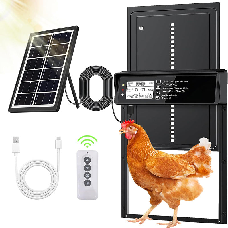 Puerta solar para gallinero