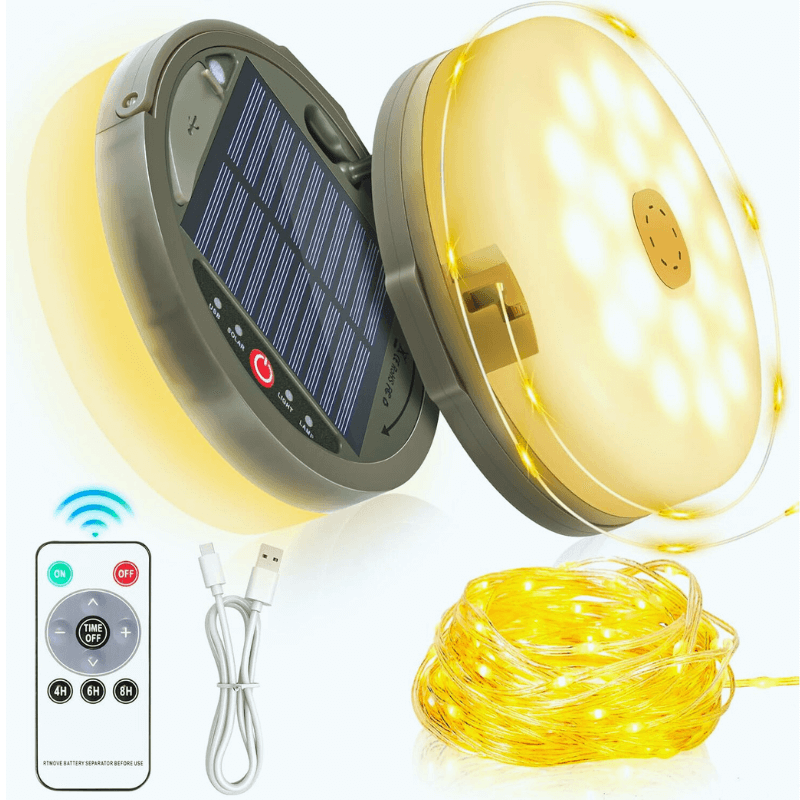 Guirlande solaire de camping 3 en 1