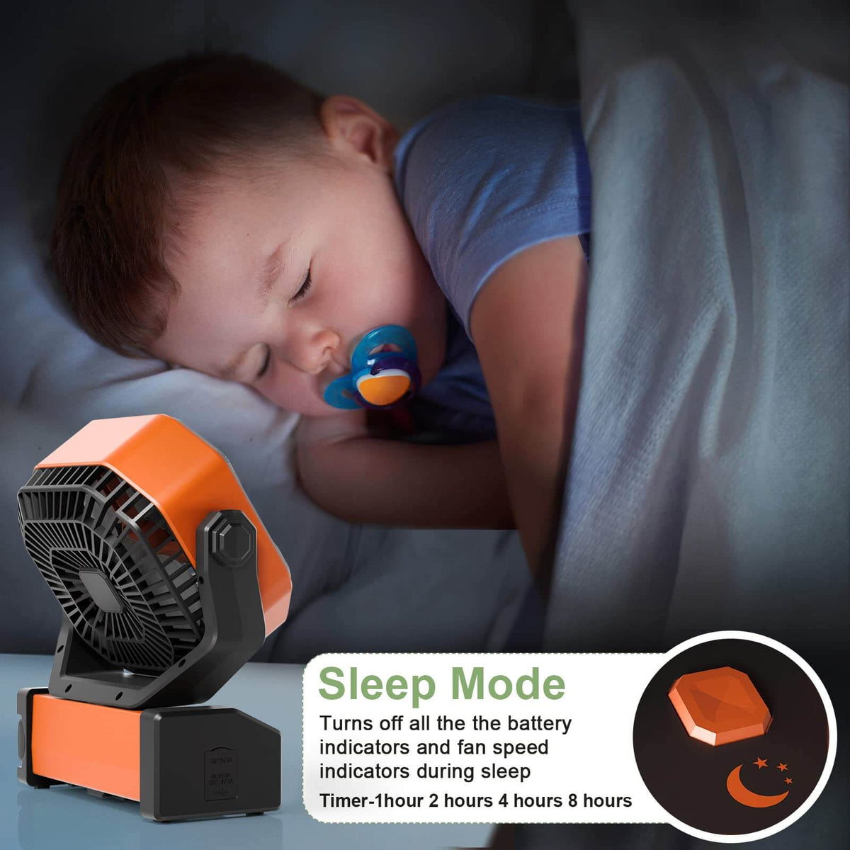 Ventilador de Camping Inalámbrico 3 en 1