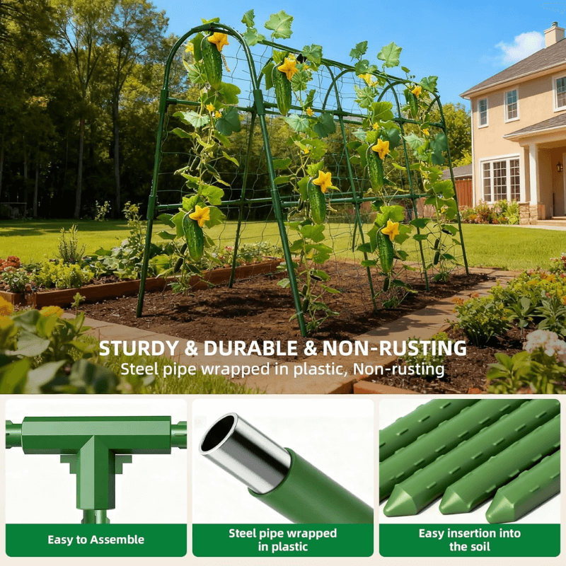itoolmax garden cucumber trellis sturdy & durable & non-rusting