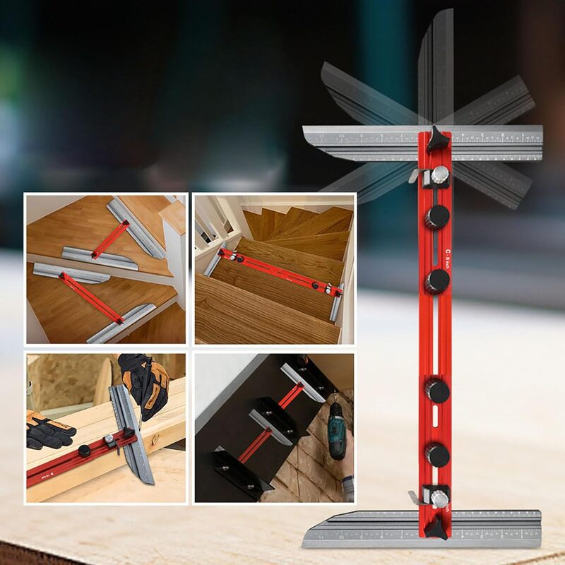 iToolMax stair tread template tool with dual scale angle