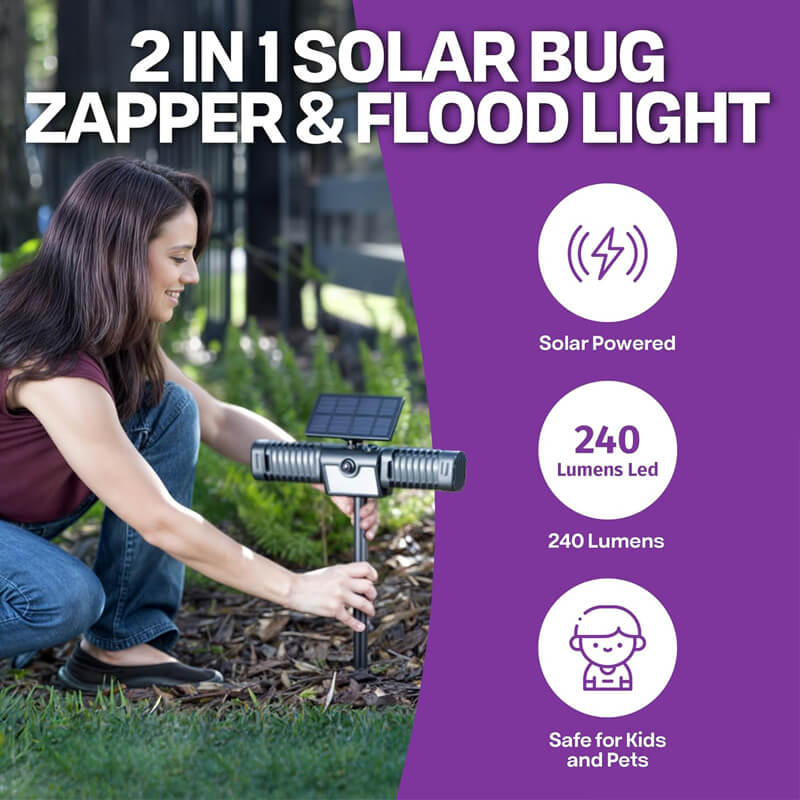 iToolMax 2 in 1 Solar Bug Zapper & Flood Light