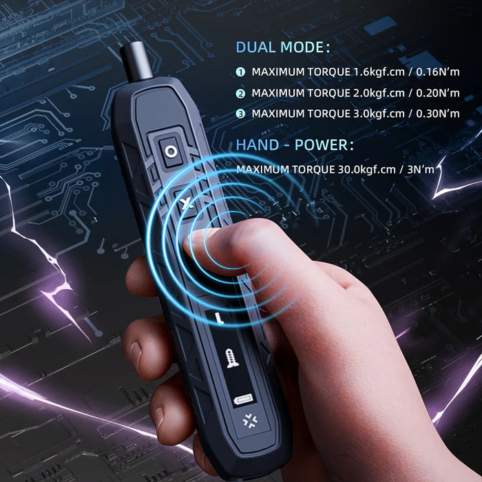 Screwdriver in hand with dual-mode torque up to 0.30N'm and hand-power torque of 3N'm