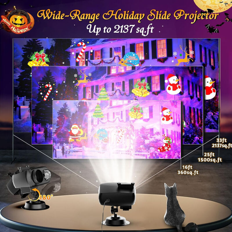 Projection distance up to 16-26FT(5-8M) , maximum projection area up to 2137 square feet.