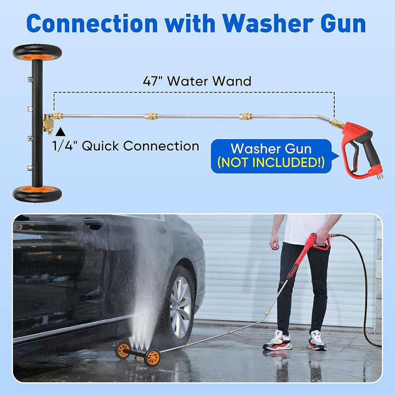 Undercarriage washer on a 47 inch wand with quick connection, used with a washer gun not included