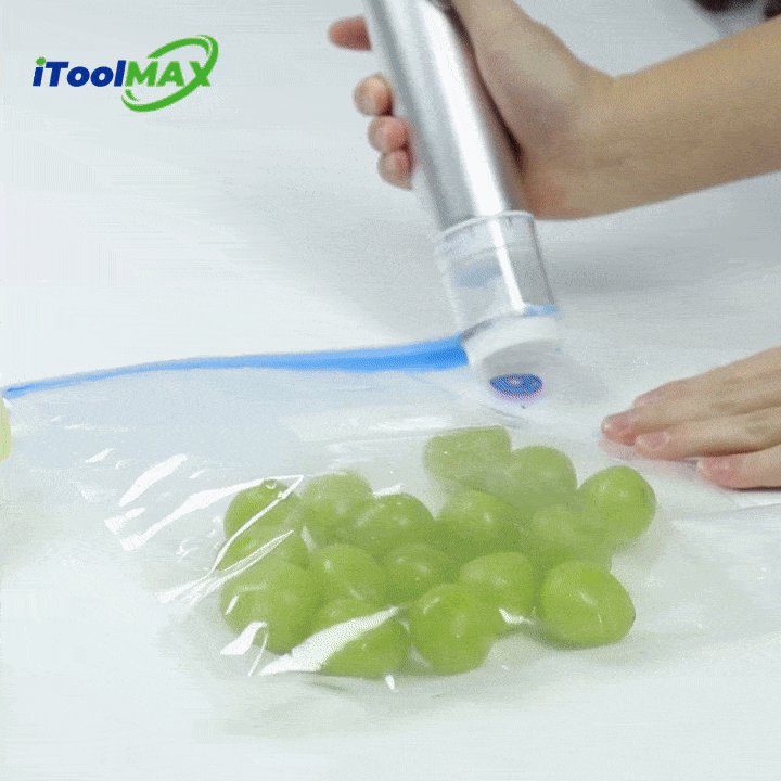 Say goodbye to wasted food with our upgraded handheld vacuum sealer! Smaller, portable but more powerful to lock in food freshness of your meats, vegetables, and snacks, extend time 10X fresher. Not only used to seal food but also used to preserve wine, compress clothes, seal mason jars, reseal bags, and even inflate or deflate balls and swimming rings.
