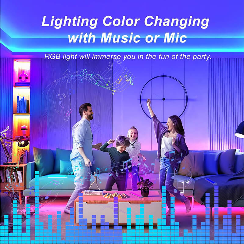 RGB LED Under Cabinet Lighting with Music Sync