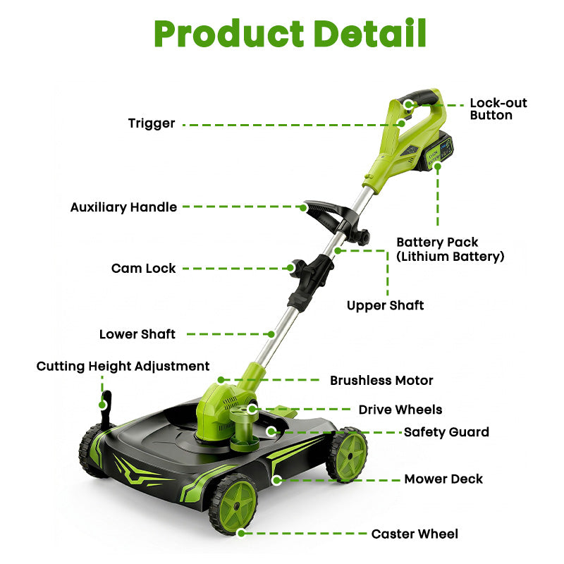 itoolmax 12 inch electric weed wacker product design