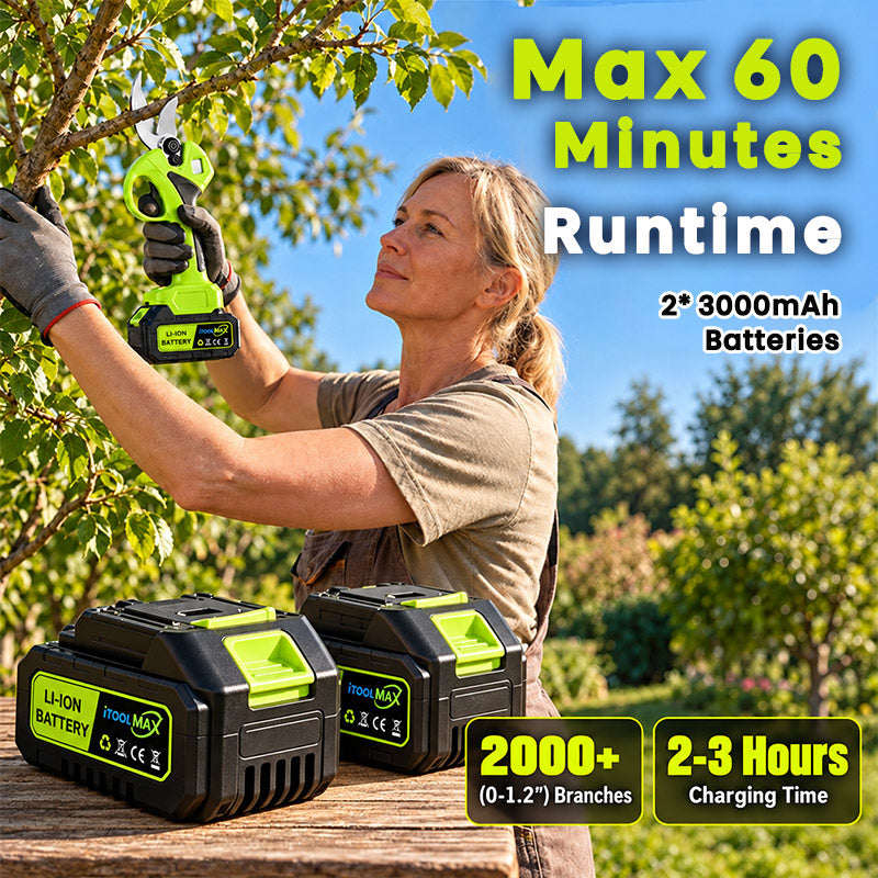 itoolmax 30mm cordless electric pruning shears 60 mins runtime