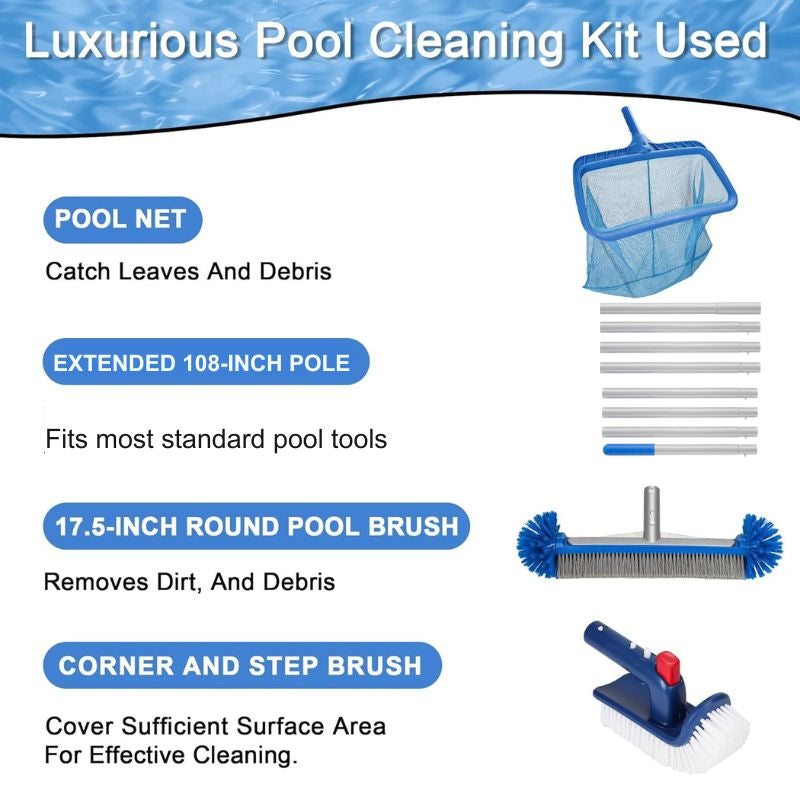 itoolmax 4 in 1 pool cleaning kit used