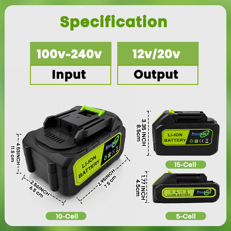 iToolMax Universal Rechargeable Lithium Battery Specification
