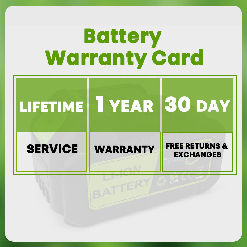 iToolMax Universal Rechargeable Lithium Battery Warranty