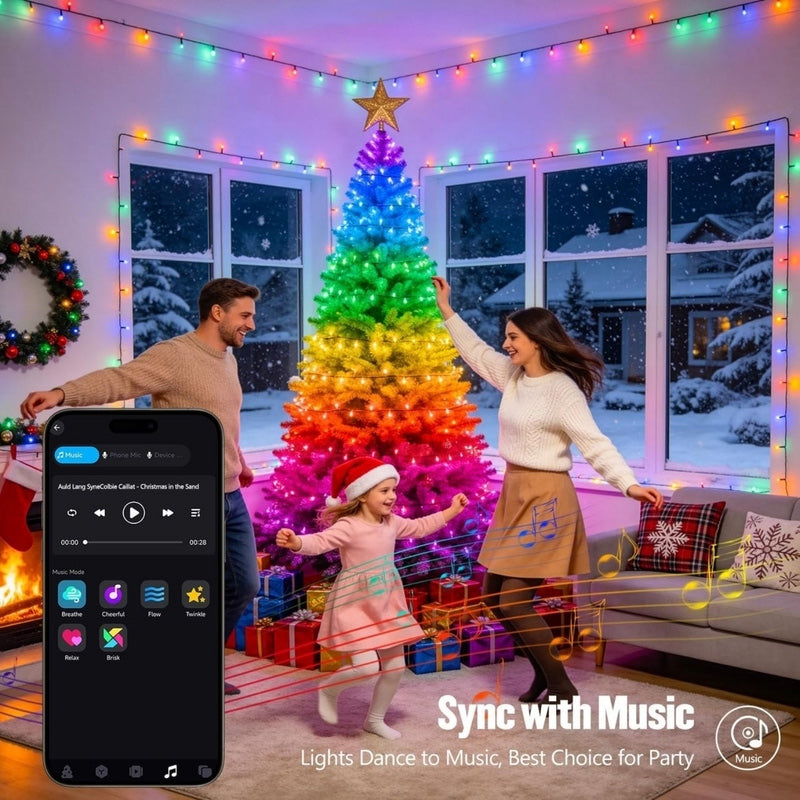 itoolmax rgb led christmas color changing lights sync with music