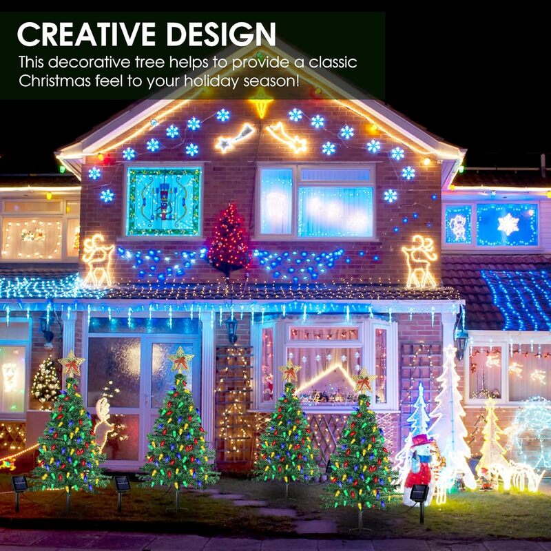 itoolmax solar christmas tree lights with 4 vibrant colors atmosphere
