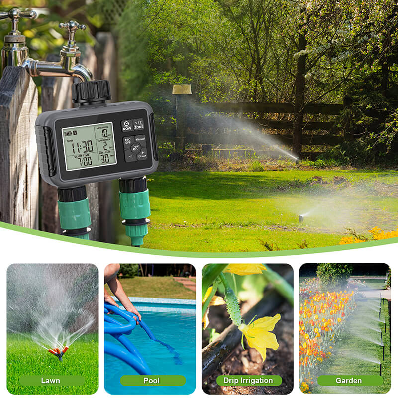 Made from durable, high-strength plastic, no leak, this timer handles 7.25–116 psi(0.05~0.8Mpa) and 40–113°F(4-45℃) with ease. IP55 waterproof, leak-resistant. It is a reliable outdoor gardening water tool to use anywhere you need it, perfect for lawns, gardens, farms, and greenhouses.