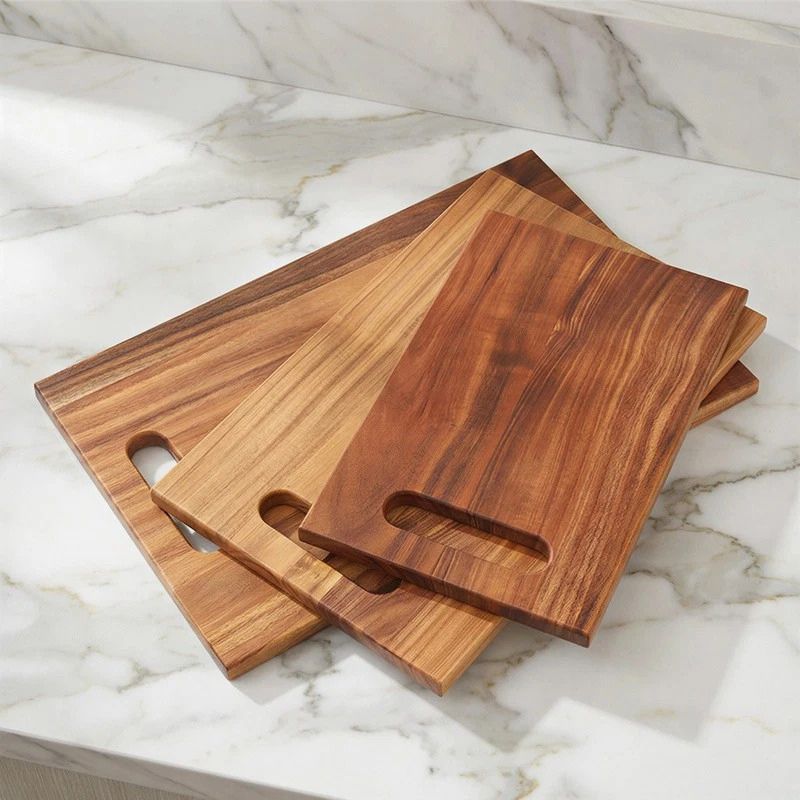 3 pcs wood cutting board set showcase