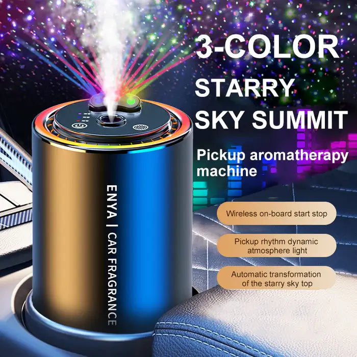 Diffuseur d'aromathérapie voiture 3 en 1 ciel étoilé RGB