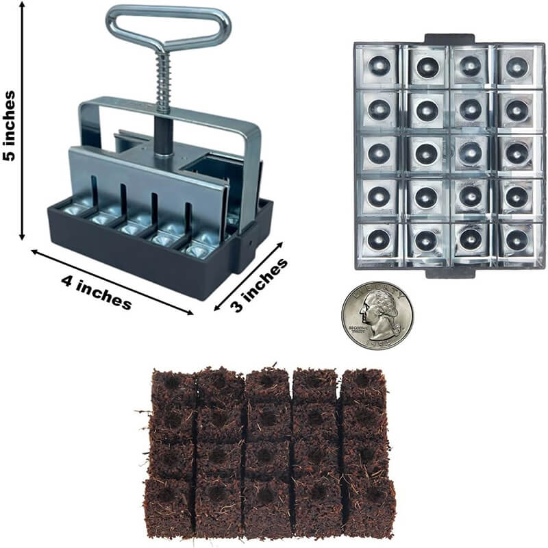 iToolMax Cell Soil Block Maker with 3 Kinds Seed Pins