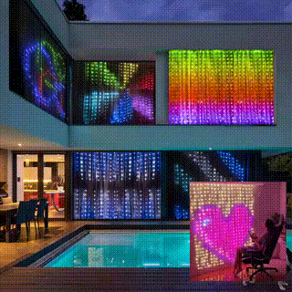 400 LED lamp beads, 228 static + dynamic patterns can be switched at any time, and you can control the display speed, brightness color or display position, etc, upload your own patterns and gifs, text the word. The more interesting is you can also convert static images into dynamic images! Come and unlock millions of customized decor lighting gameplay!