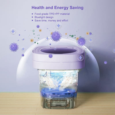 Machine à laver pliable 15L avec lumière bleue et stérilisation UV