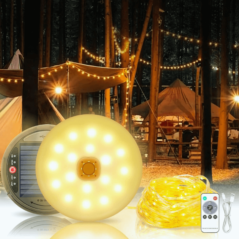 Guirlande solaire de camping 3 en 1