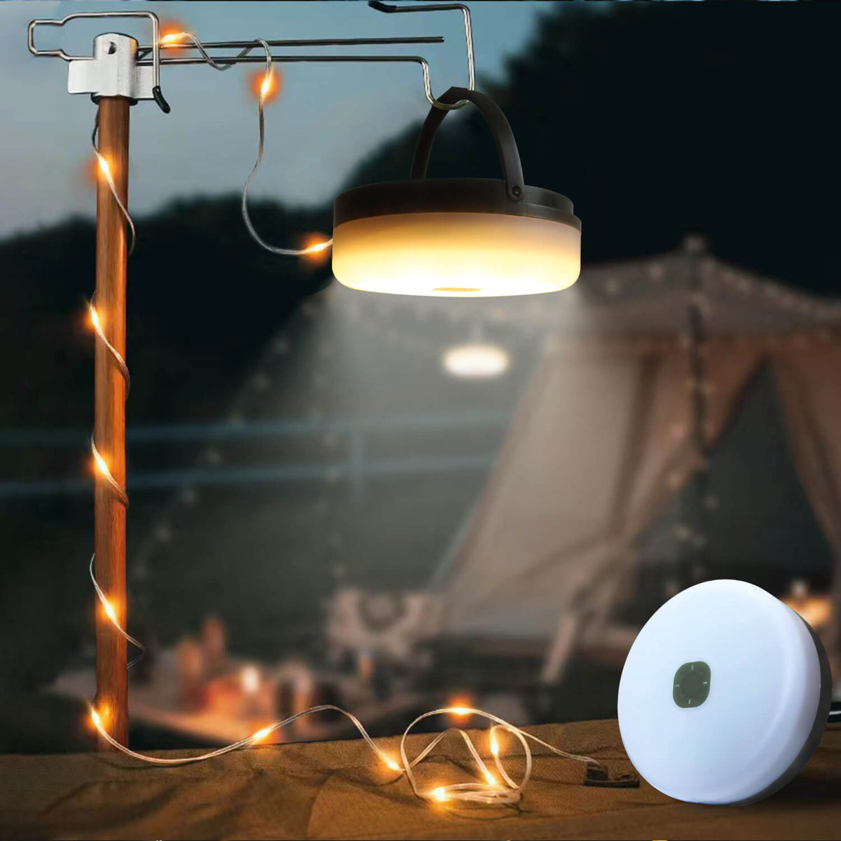 Guirlande solaire de camping 3 en 1