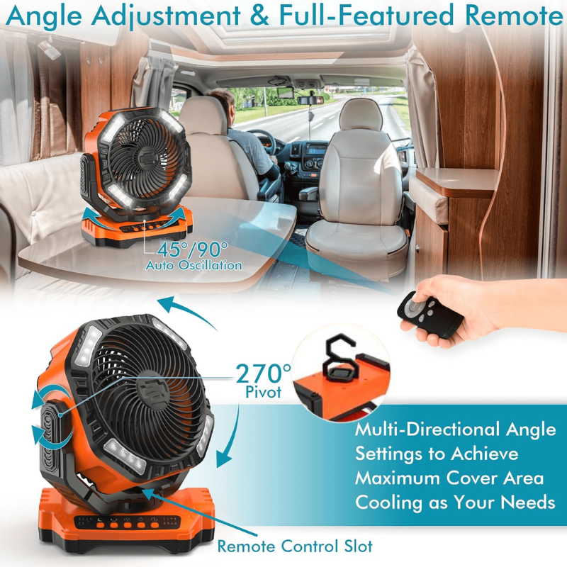 Ventilador de Camping Inalámbrico 3 en 1  