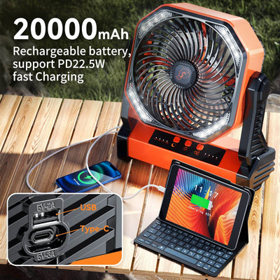 Ventilador de Camping Inalámbrico 3 en 1  