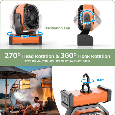 Ventilador de Camping Inalámbrico 3 en 1  