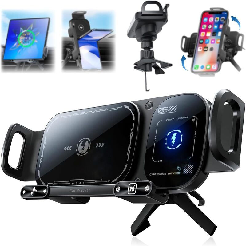 iToolMax 2 in 1 smart wireless car charger phone holder compatible