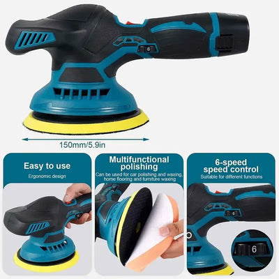 iToolMax Cordless Car Buffer Polisher with 2 Batteries