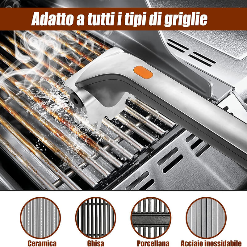 Perfect for a gas grill, ceramic grill, cast iron grill, and stainless-steel grill. More efficient grill cleaning makes your each time barbecue more enjoyable and have fun with your family and friends. And it is also the great gift for everyone who loves to fire up their BBQ! 🎁