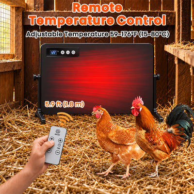 itoolmax 150w smart chicken coop heater adjusttable temperature