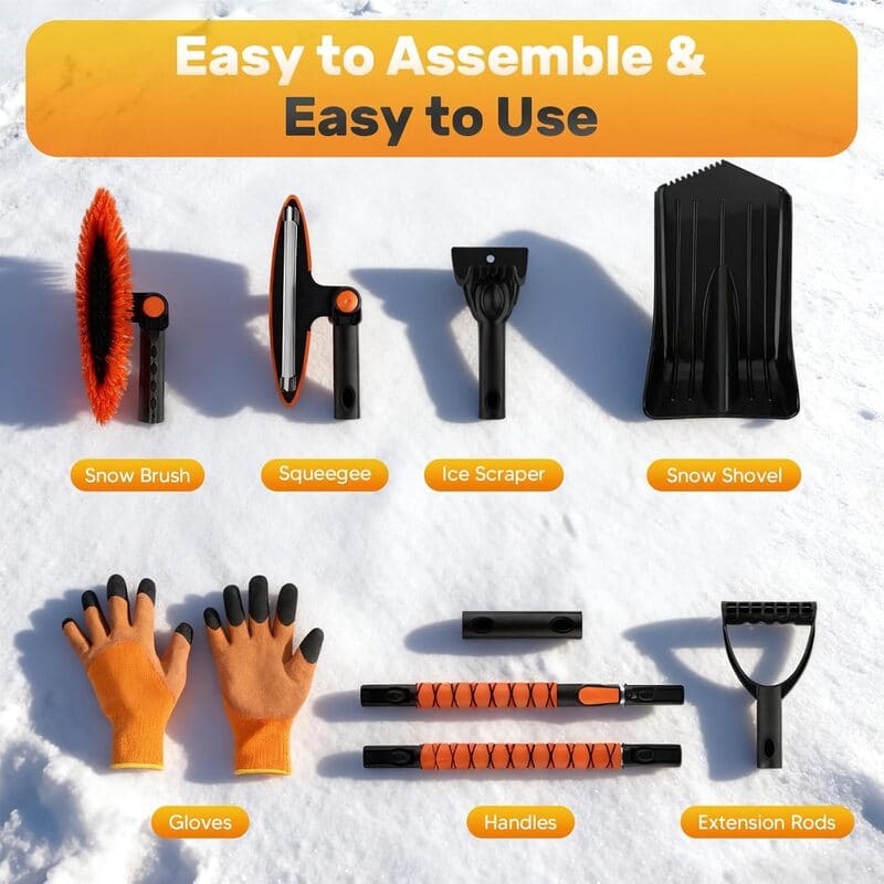 itoolmax 4 in 1 extendable car snow brush easy assemble