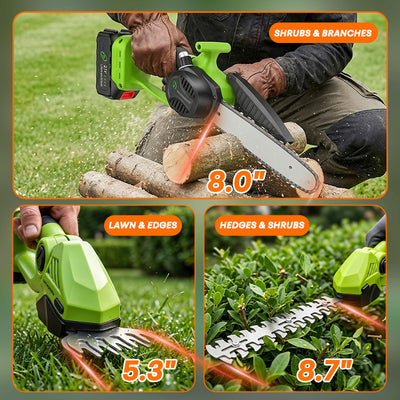 itoolmax 6 in 1 cordless hedge trimmer pole saw using tips