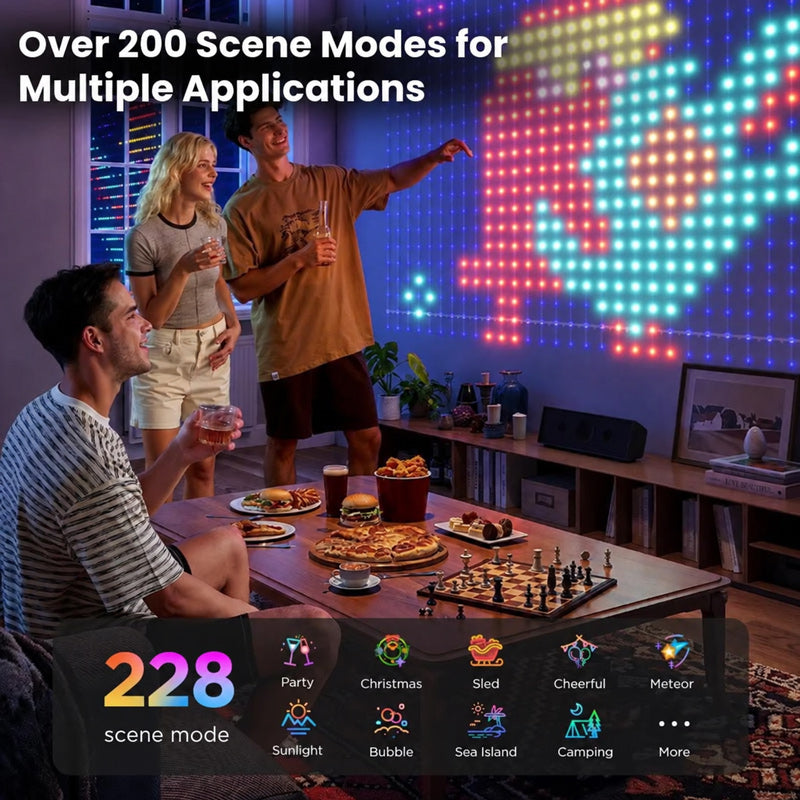 itoolmax diy smart led curtain sync lights with 228 scene modes