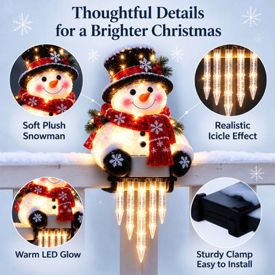 itoolmax light up snowman christmas icicle light decor details