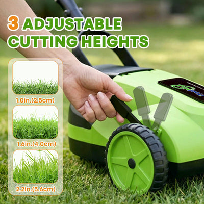 itoolmax small cordless lawn mower 3 adjustable cutting heights