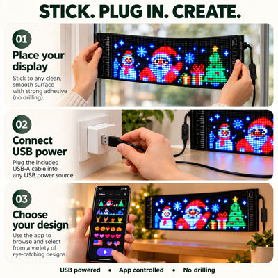 itoolmax smart christmas led pixel display using steps