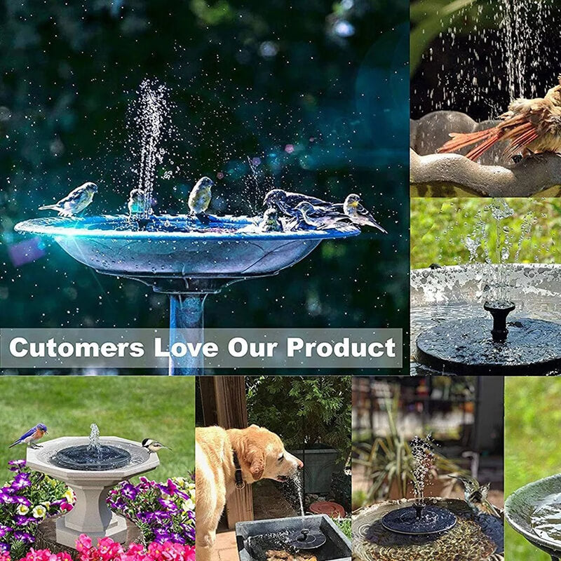 itoolmax Solar Fountain with 60 LED Lights