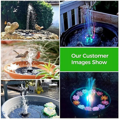 itoolmax Solar Fountain with 60 LED Lights